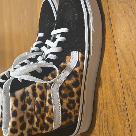 Vans Black and Leopard High-Top Sneakers - Picture 5 of 12